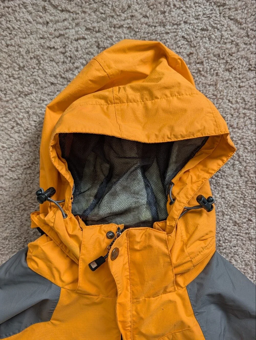 North Face Mens Yellow Gold Gray Vintage 90s Raintex NP10311 Gore-Tex Jacket L